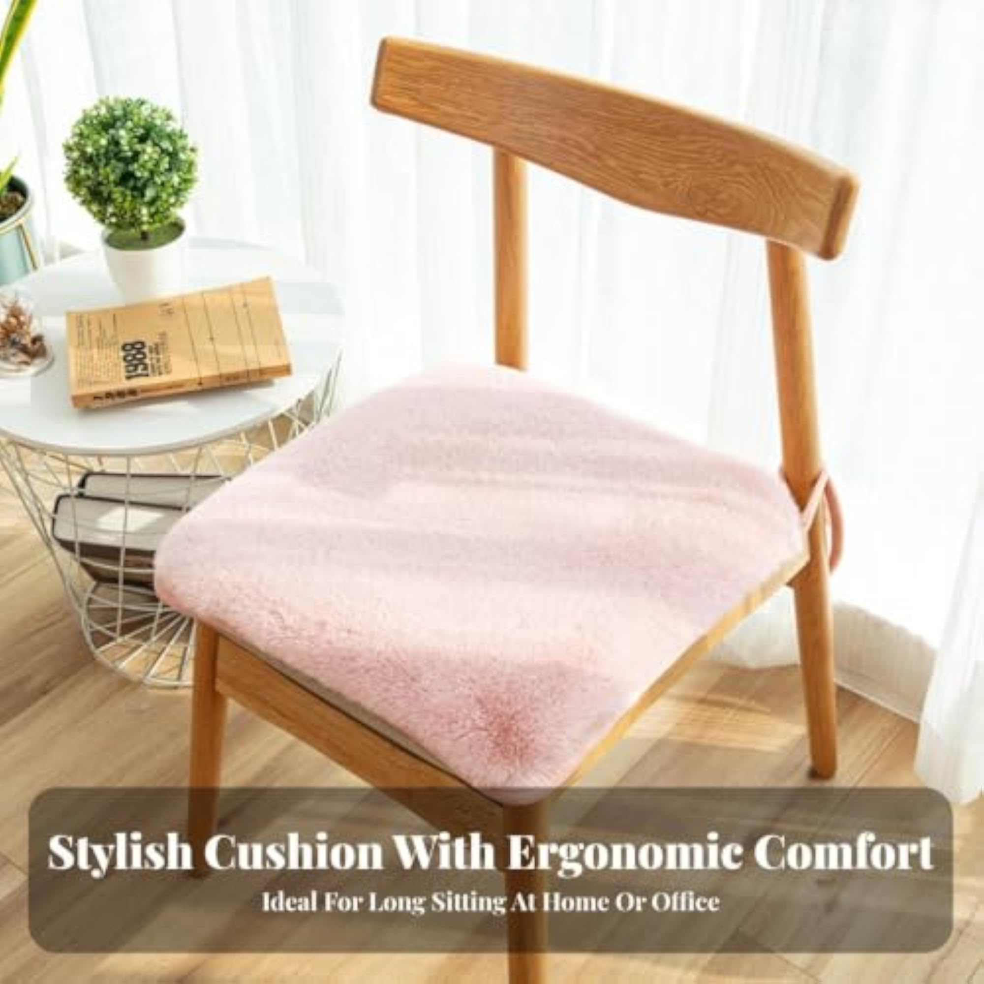 Faux Soft Fleece Dining Chair Cushion