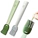 Silicone Basting Brush and Pastry Brush for Baking, Spread Butter Sauce Silicone Grill Brush, Turkey Baster, Kitchen Cooking Brush (White and Green)