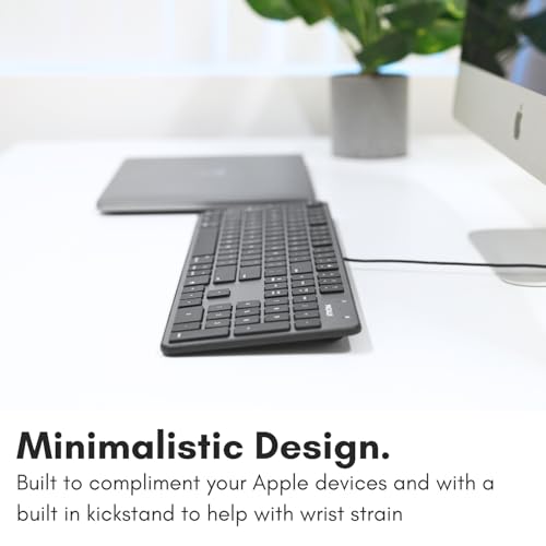 Macally Slim USB Wired Keyboard for Mac - Full Size Apple Key Board - Scissor Keycaps for Mac mini, MacBook Pro, MacBook Air, iMac Keyboard USB C.