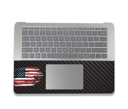 Image of MightySkins Carbon Fiber Skin Compatible with Microsoft Surface Laptop Studio 2 (2023) Full Wrap Kit - Tattered Flag | Protective, Durable Textured Carbon Fiber Finish | Made in The USA