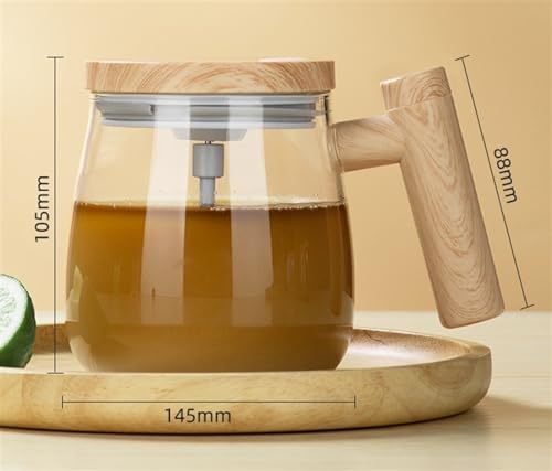 Copo de mistura elétrico de alta velocidade, caneca de café com agitação automática, copo de vidro à