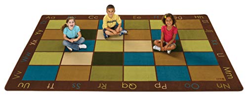 Carpets for Kids 18116 Nature Colors Seating Classroom Kids Room Rug 6ft x 9ft Rectangle Brown