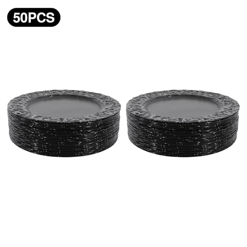 Set de 50 platos cargadores plásticos redondos miniatura 5