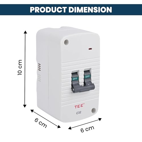 Image of 32A Mini MCB with Enclosure | PVC Plastic Base Compact Circuit Breaker with Housing Box | Electrical Protection Switch for Home Office Industrial Residential Use
