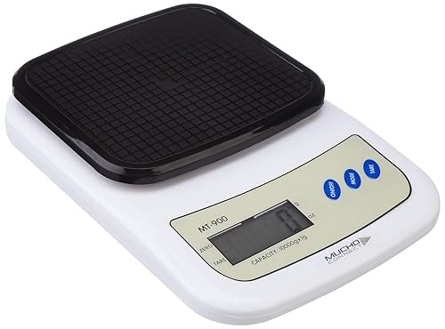 Muchoconnect Portable Digital Weighing Scale | Weighing Machine for Food with Back-Light LCD Display & High-Precision Sensors | Food Weighing Machine/Weight Machine for Kitchen 10kg Range (Black)