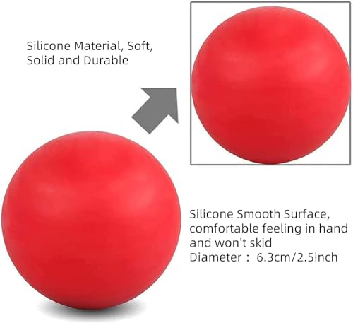 Image of WOVTE Massage Lacrosse Ball for Sore Muscles, Shoulders, Neck, Back, Foot, Body, Deep Tissue, Trigger Point, Muscle Knots, Yoga and Myofascial Release (Blue) (Red Purple)