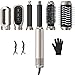 Onftrym 6 in 1 Asciugacapelli Hair Styler,1000W Spazzola Asciugacapelli Multifunzione,Air Styler Set con 3 Temperature,Arricciacapelli Automatico,Spazzola Aria Calda per Riccioli,Stiratura,Asciugare immagine