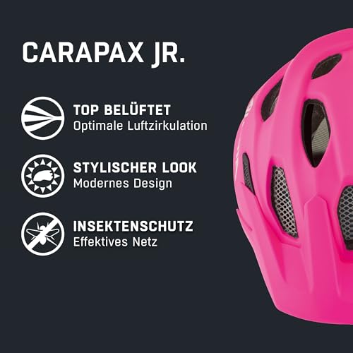 ALPINA Carapax JR. Flash MTB-Fahrradhelm, Shocking-pink matt, 51-56 cm – Ansicht 2