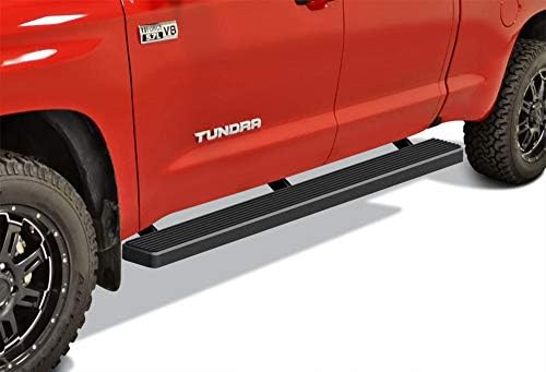 APS iBoard Running Boards 5 inches Matte Black Compatible with Tundra 2007-2021 Double Cab (Nerf Bars Side Steps Side Bars)