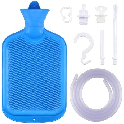 Enema Bag Kit for Colon Cleansing Hot Water Bottle Bag (2 Quart) for Home Coffee Enema Kit with 5 Feet Enema Tube