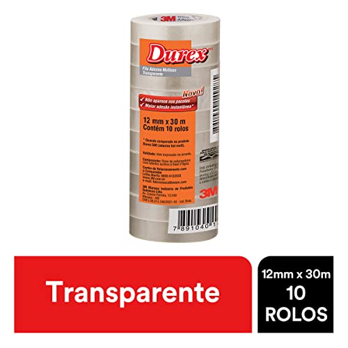Durex, 3M, Fita Adesiva, Transparente, 10 unidades