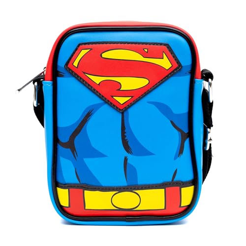 DC Comics - Bolso cruzado de cuero vegano con correas