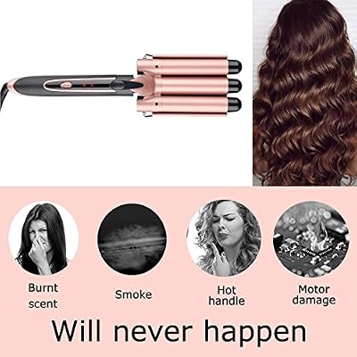 5 in 1 Curling Wand Set, Three Barrel Curling Iron Set with 3 Barrel Curling Iron and 4 Interchangeable Ceramic Curling Wand(0.35-1.25), Fast Heating, Include Glove & 2 Clips