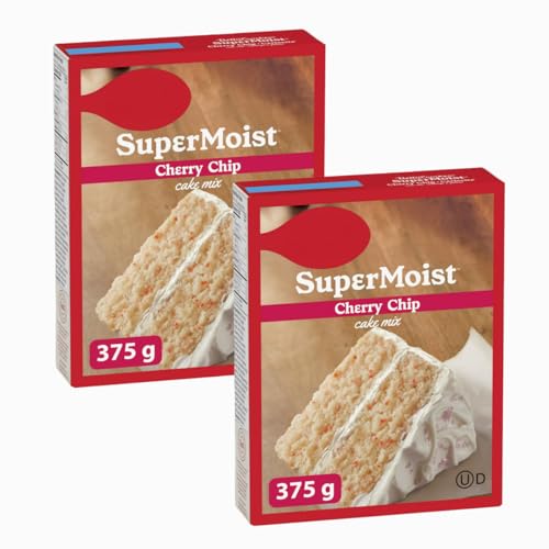 SuperMoist Cherry Chip Cake Mix, 375g/13.25oz, Pack of 2