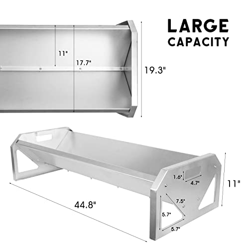Solution4Patio Portable 45\" Long Galvanized Steel Livestock Feeding Trough, Heavy-Duty Large Capacity Feeder, Easy to Clean, for Calves, Sheep, Horses, Alpacas and Goats, B807A02 - Thumbnail 7