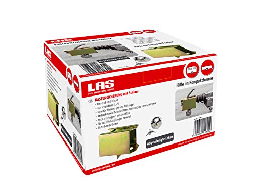 LAS 11801 Kastensicherung Anhängerschloss, mit Bügelschloss, abgeschrägte Ecken, Schwarz