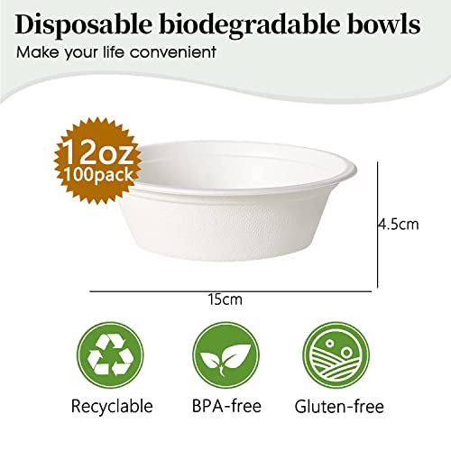 Cuencos ecológicos compostables YBCPACK de 12oz para tus barbacoas y pícnics 3