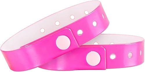 Miniatura 7 de Ouchan Pulseras de plástico para eventos, color verde neón, paquete de 500 pulseras de vinilo para fiestas