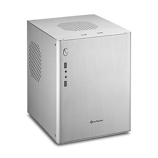 Sharkoon CA-M Mini-Tower Aluminium PC-Gehäuse / Cube (Micro-ATX, 2x USB 3.0, 2x USB 2.0) silber