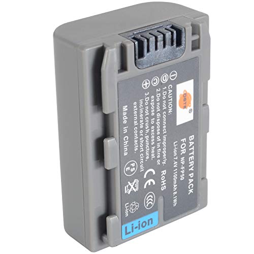 DSTE NP-FP50 Batterie Compatible pour Sony DCR-HC23 DCR-HC24 DCR-HC26 DCR-HC27 DCR-HC28 DCR-HC30 DCR-HC32 DCR-HC32