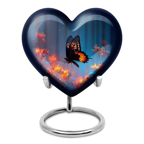 Image of Butterfly Urn - Small Funeral Urn for Human Ashes Adult Female Mom - Unique Little Burial Urns for Mom & Dad -3-Inch