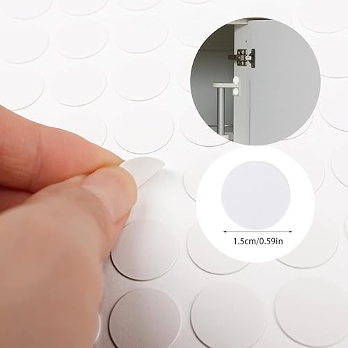 Miniatura 9 de 3 hojas de calcomanías para agujeros de tornillo, 54 en 1, tapas de tornillos autoadhesivas, material de PVC, adhesivo a prueba de polvo para