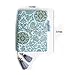 Koolemon Notebook Cover A5,PU Leather Cover Replacement for Refillable Notebook with Multi- postcards Pocket,Page Markers,Double Pen Holder(Teal Mandala Flower)