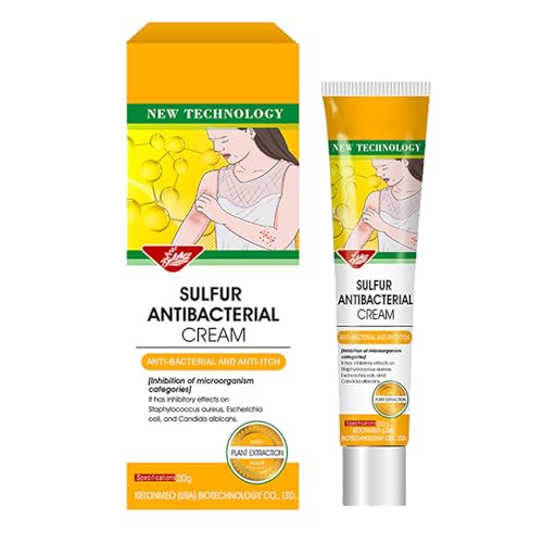 Mnozreo Crema Antifúngico,Crema de Sulfur,Irritación Inflamatoria de la Piel,Antifúngica Para la Piel Alivia Los Pruritos,Ungüento para la Psoriasis,20G