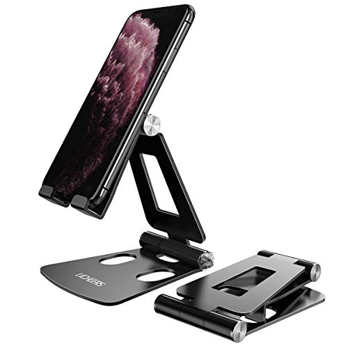 Cell Phone Stand, licheers Portable Multi-Angle Smartphone Holder for Desk Compatible with Nintendo Switch, Phone 11 Pro Xs Max Xr X 8 7 6 6s Plus and 4-7 Inch Devices (Black)