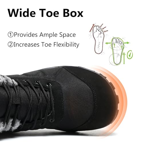 Mens Womens Snow Boots Winter Barefoot Shoes Warm Fur Lined Short Ankle Booties Outdoor Anti-Slip Wide Toe Box Walking Winter Shoes4