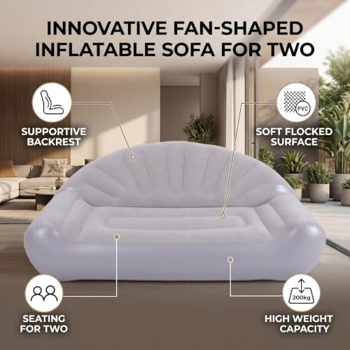 Sofá inflable doble de PVC sofá portátil cómodo que no pierde aire 7