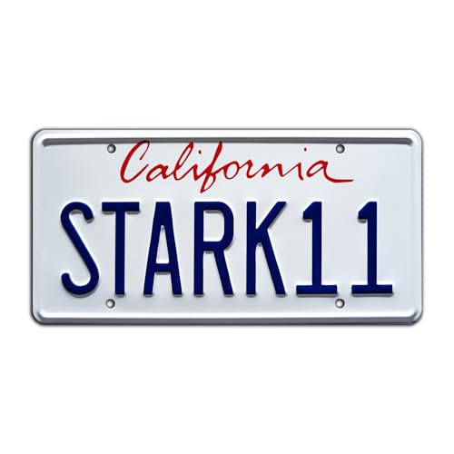 Celebrity Machines | Tony Stark | Stark 11 | Vanity Plate, Stamped Aluminum, Metal Decorative Tag, Corrosion Resistant, Quality Novelty Sign, Wall Decoration, Wall Hanging