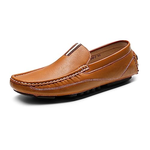 Bruno Marc Men's Driving Moccasins Penny Loafers Slip on Loafer Shoes 7 Tan