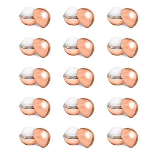 Deliex delicias de Extremadura Bálsamos labiales redondos con aroma a vainilla color rosa-oro. Dermatológicamente testado, para detalles de invitados en bodas, bautizos, comuniones o cumpleaños (20)