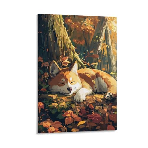 Impression sur toile Shiba Inu une décoration murale pleine de tendresse et de style