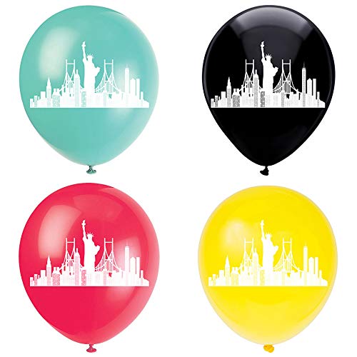 New York Latex Balloons, 12inch (16pcs) Birthday Party Decorations, Supplies