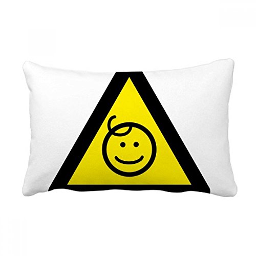 Coussin triangle avertissement noir jaune oreiller lombaire 16x24