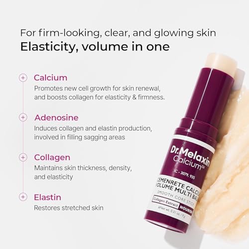 Image of Dr.Melaxin Calcium Multi Balm Stick 9g | Collagen & Elastin Wrinkle Care for Under Eye, Neck & Face | Korean Skin Care Anti Aging Moisturizing Balm Stick for Fine Lines & Dry Skin