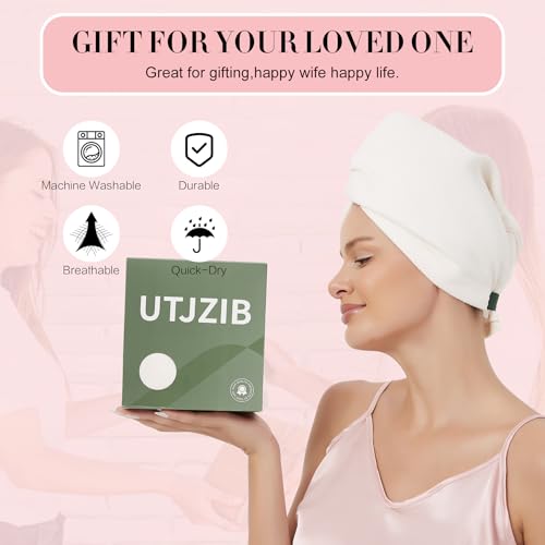 UTJZIB Ultra-Absorbent Microfiber Hair Towels-2Pack Hair Towel Wrap for Women,Hair Wraps, and Versatile Microfiber Towels for Effortless Drying — view 6