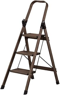 Ladder Step Ladders Aluminum Ladders Lightweight Portable 3 Step Ladder Folding Step Stool with Handrails and 7in Wide Pedal Stepladders Rose Gold(Ladder B)