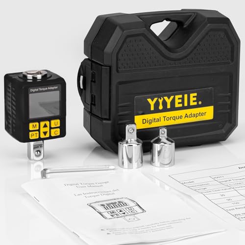 YIYEIE 1/2" Drive Digital Torque Adapter, (±1% Accuracy, 12.5-250Ft-lb), Color Display Alert, Digital Torque Wrench Adapter for Car, Versatile Torque Meter - Peak/Track | Preset | Store/Delete(340N.m) by YIYEIE - Used condition - Image 8