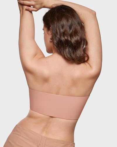 Image of INLYRIC Women's Inbarely Strapless Bandeau Bra Bralette Tube Top Seamless Comfortable Stretchy Non Padded Bras Tops