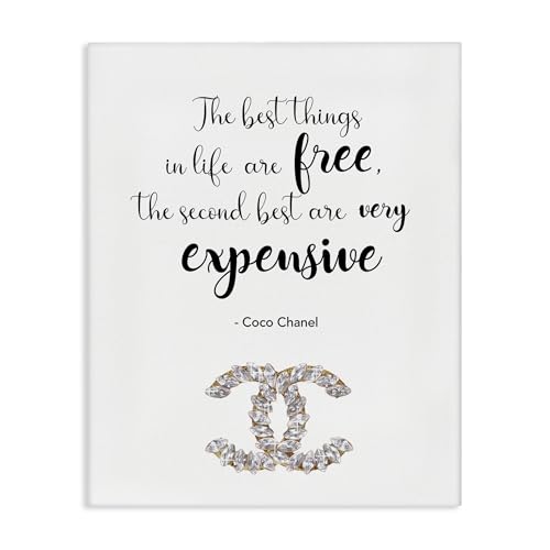 Stupell Industries Second Best Things in Life Quote Fashion Brand Glam Text, Designed by Ziwei Li Wall Art, 16 x 20, Canvas