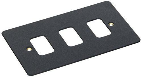 MK Edge K14333LBK 3-Module Grid Frontplate - Lustrous Black