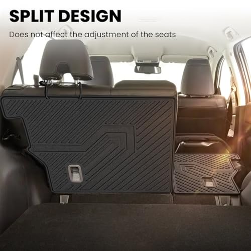 Image of LASFIT Rear Seat Back Protector for Honda CRV 2012-2016 | All Weather TPE Pet Friendly Custom Fit CR-V Second Row Back Seat Cover Backseat Mat Liner Accessories, Black