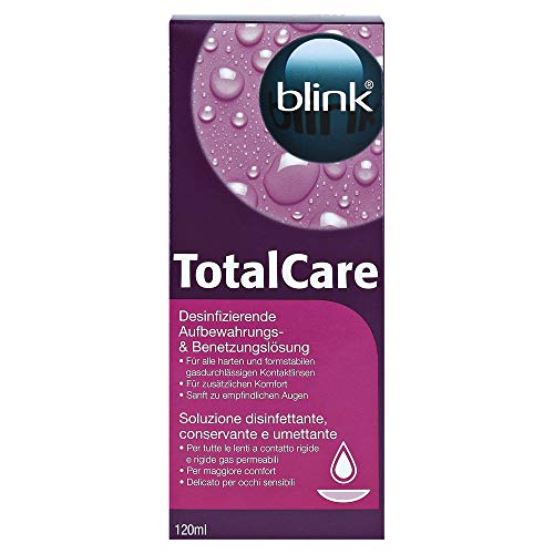 AMO TotalCare Lösung – Desinfizierende Benetzungs- und Aufbewahrungslösung für harte Linsen – Monatspackung – 1 x 120 ml