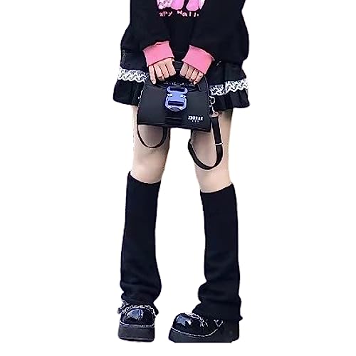 Image of DOOVID Leg Warmers for Women Kawaii Knit Long Socks Girls Harajuku Lolita Leg Warmers Goth Ankle Heap Socks