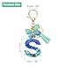 uxcell Initial Letter Keychains, Resin Cute Butterfly Tassel Pendant Accessory for Women, Alphabet Key Ring for Purse Handbags Backpack, Teal-S