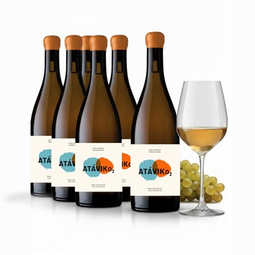 Vino Naranja, Uva Blanca Merseguera, Macabeo - D.O. Valencia 2023, Vino Seco, Aroma Afrutado, [PACK 6] Pescado Carne Marisco Queso, Agricultura Biodinámica, Eco, Vegano, Crianza Damajuanas, ATÁVIKO2