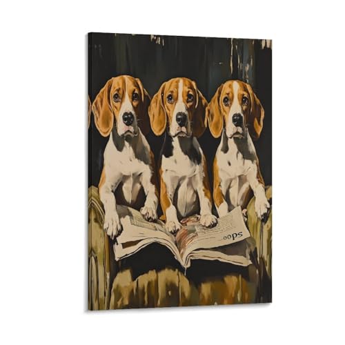 Toile Beagle pour déco murale de salon - Affiche chien premium 30x45cm